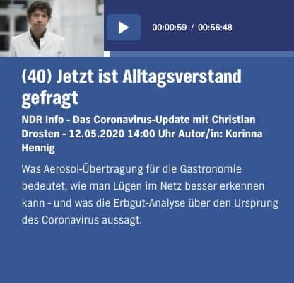 NDR Podcast Dr. Drosten Aerosole